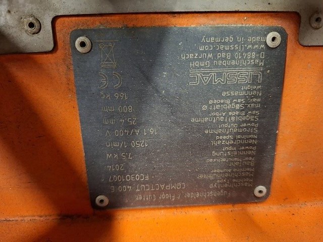 Asfalt-betonzaag 800mm 380v, lissmac, compactcut 400e, 2014 - afbeelding 13 van  14