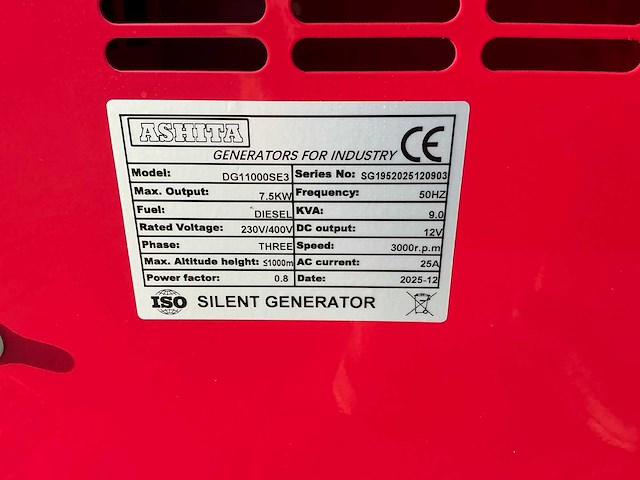 Ashita dg11000se3 stroomgenerator - afbeelding 5 van  8