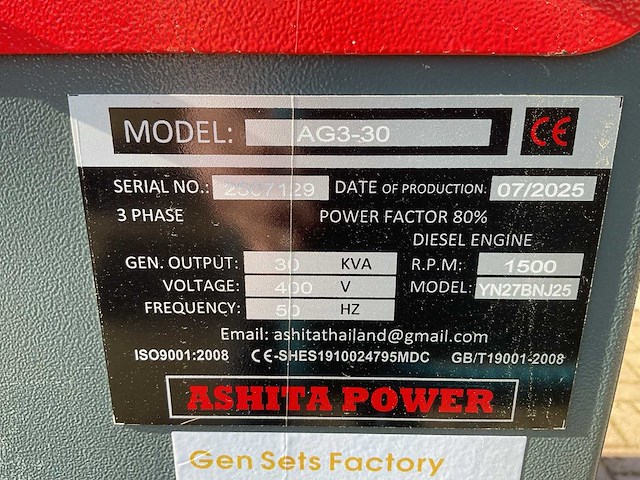 Ashita power ag3-30 rood stroomgenerator - afbeelding 9 van  15
