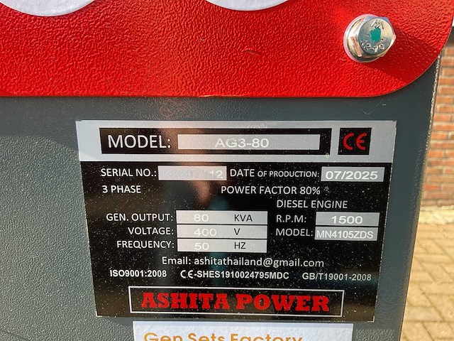 Ashita power ag3-80 rood stroomgenerator - afbeelding 12 van  20