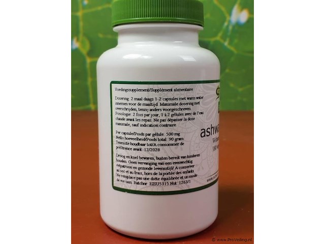 Ashwagandha-voedingssupplementen - 4 potjes á 180 vegacapsules - afbeelding 2 van  4