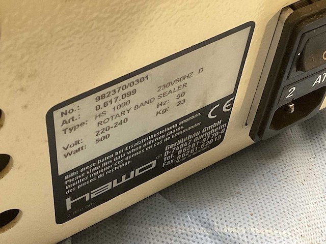 Asp hs 1000 rotary band sealer - afbeelding 6 van  6