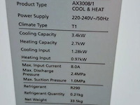 Aspen ax3008/1 - cool & heat mobiele airco - nieuw in doos - afbeelding 9 van  9