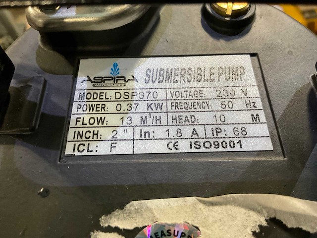 Aspira dsp370 dompelpomp - afbeelding 3 van  3