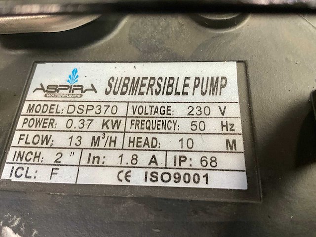 Aspira dsp370 dompelpomp - afbeelding 3 van  3