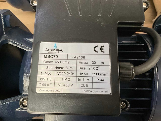 Aspira mcs70 centrifugaalpomp - afbeelding 4 van  4