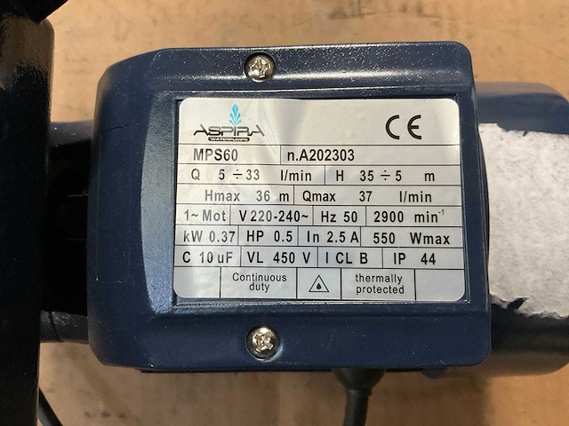 Aspira mps60 centrifugaalpomp - afbeelding 3 van  5