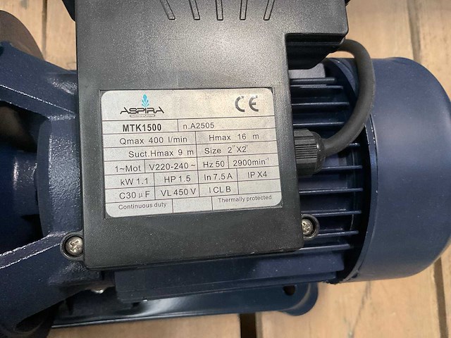 Aspira mtk1500 zelfzuigende centrifugaalpomp - afbeelding 4 van  4