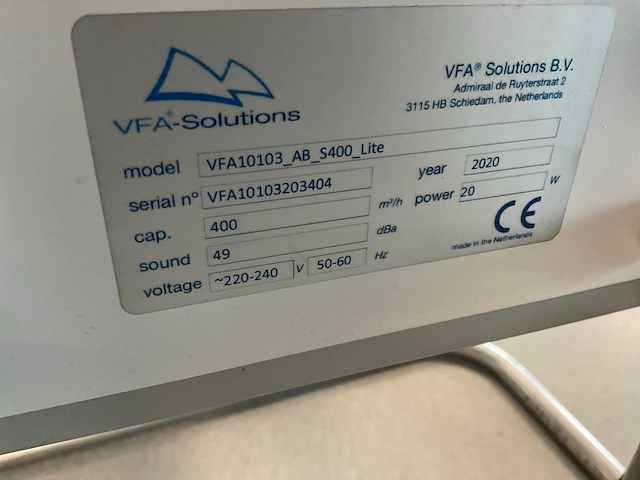 Aspra vfa10103-ab-s400 lite luchtreiniger (4x) - afbeelding 5 van  7