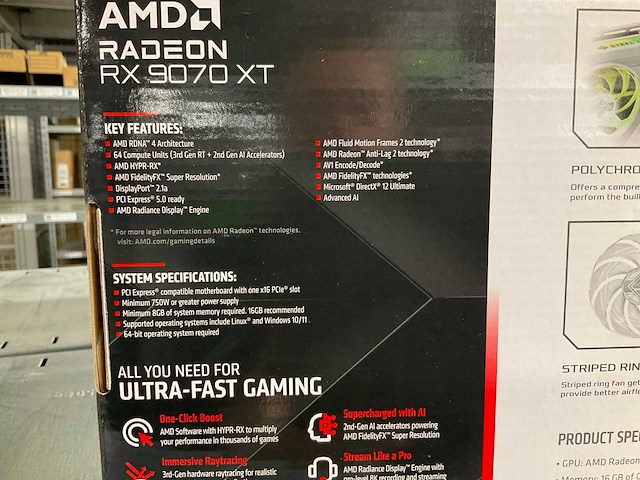 Asrock amd radeon rx 9070 xt videokaart - afbeelding 4 van  5