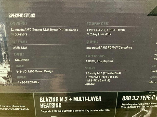 Asrock b650m pro rs moederbord - afbeelding 3 van  4