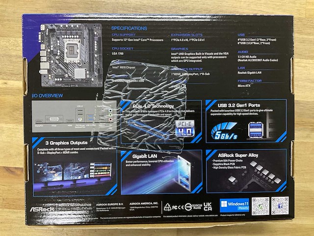 Asrock h610m hdv motherboard - afbeelding 3 van  3