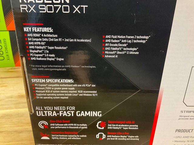 Asrock steel legend amd radeon rx 9070 xt videokaart - afbeelding 4 van  6