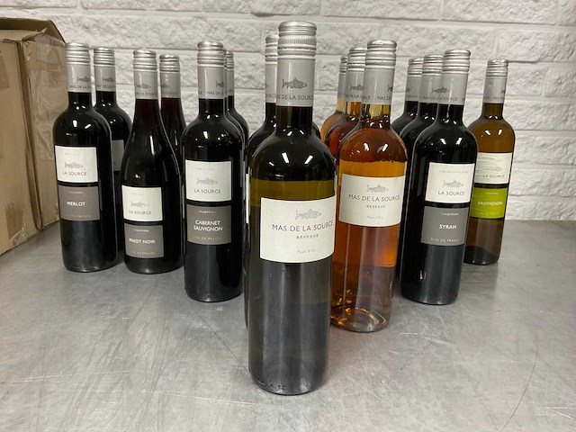 Assorti wijn merlot, pinot noir, cabernet sauvignon, réserve, syrah (20x) - afbeelding 1 van  18