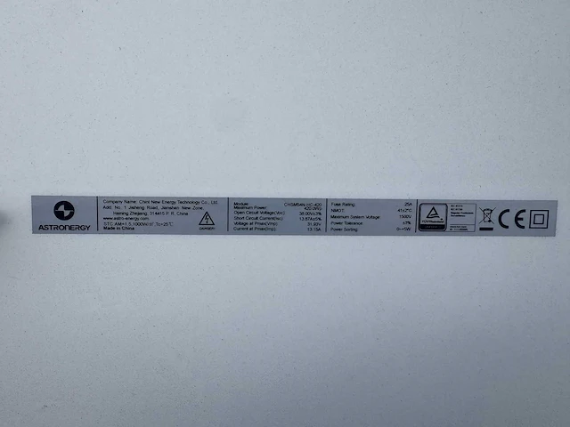Astronergy - set van 10 zonnepanelen (420 wp) - sma 4.0 kw omvormer - afbeelding 6 van  10