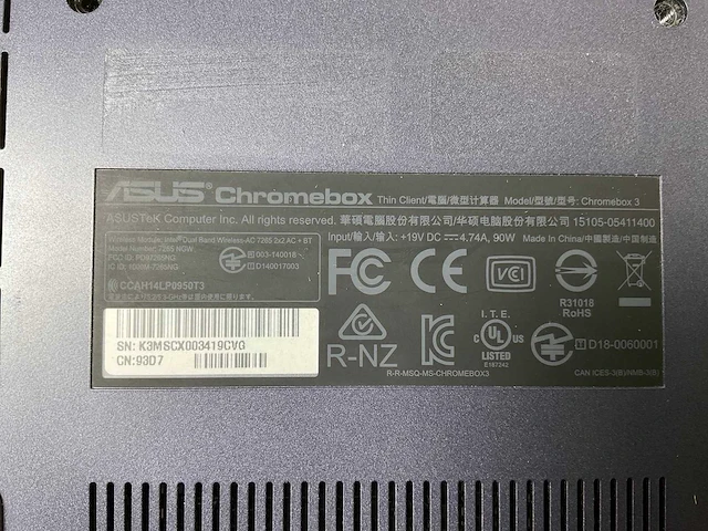Asus (7265 ngw), core i7 8th gen, 16 gb ram, 64 gb ssd chromeboxes (10x) - afbeelding 11 van  20