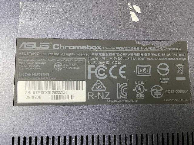 Asus (7265 ngw), core i7 8th gen, 16 gb ram, 64 gb ssd chromeboxes (10x) - afbeelding 5 van  20