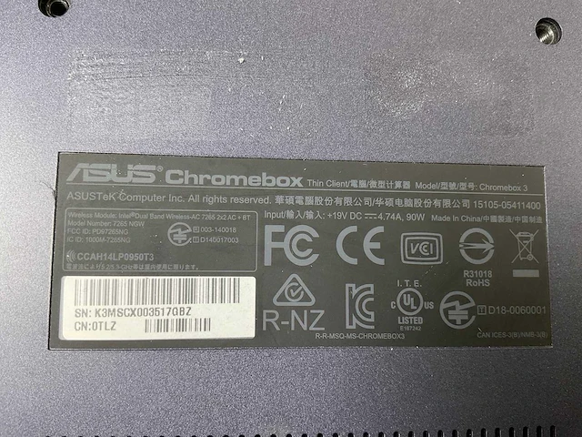 Asus (7265 ngw), core i7 8th gen, 16 gb ram, 64 gb ssd chromeboxes (10x) - afbeelding 11 van  19