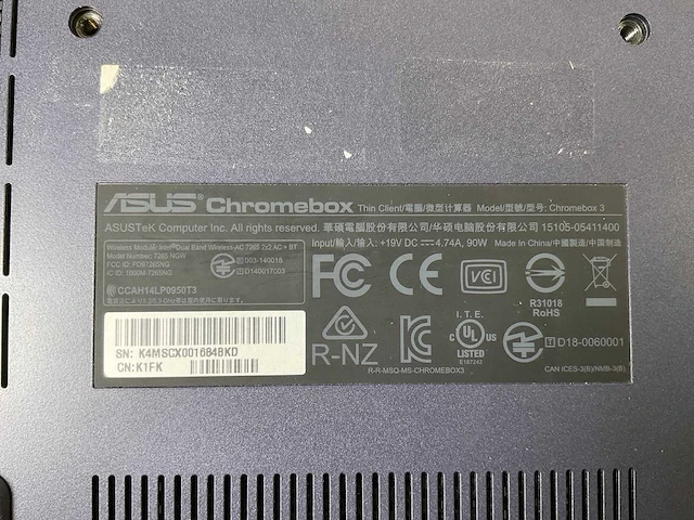 Asus (7265 ngw), core i7 8th gen, 16 gb ram, 64 gb ssd chromeboxes (5x) - afbeelding 4 van  15