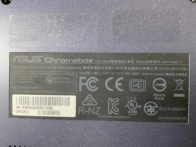 Asus (7265 ngw), core i7 8th gen, 16 gb ram, 64 gb ssd chromeboxes (5x) - afbeelding 5 van  14
