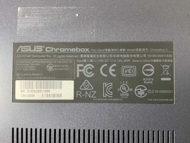 Asus (7265 ngw), core i7 8th gen, 16 gb ram, 64 gb ssd chromeboxes (5x) - afbeelding 5 van  15