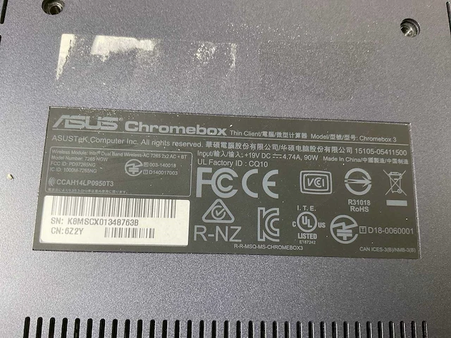Asus (7265 ngw), core i7 8th gen, 16 gb ram, 64 gb ssd chromeboxes (5x) - afbeelding 4 van  13