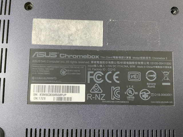 Asus (7265 ngw), core i7 8th gen, 16 gb ram, 64 gb ssd chromeboxes (5x) - afbeelding 4 van  15