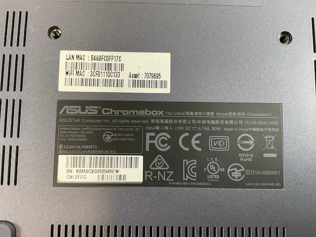 Asus 7265 ngw, core i7 8th gen, 16 gb ram, 64 gb ssd chromeboxes (6x) - afbeelding 2 van  13