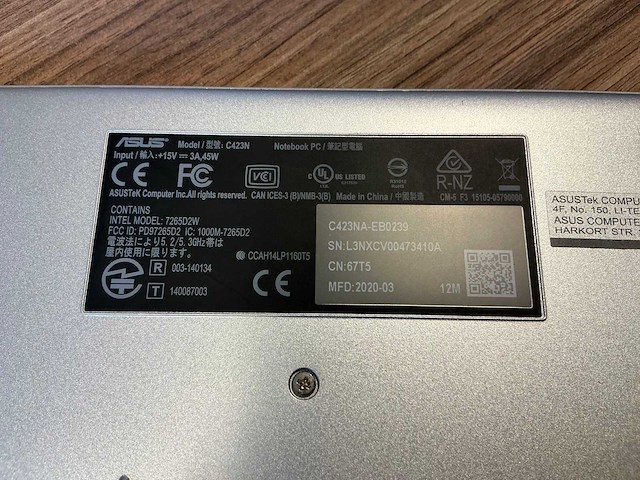 Asus c423na-eb0239 chromebook - afbeelding 7 van  7