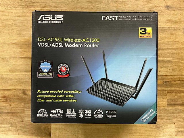 Asus dsl-ac55u wireless-ac1200 modem router - afbeelding 1 van  2