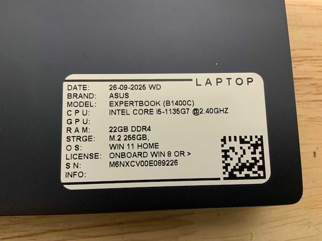 Asus expertbook b1400c laptop - afbeelding 8 van  9