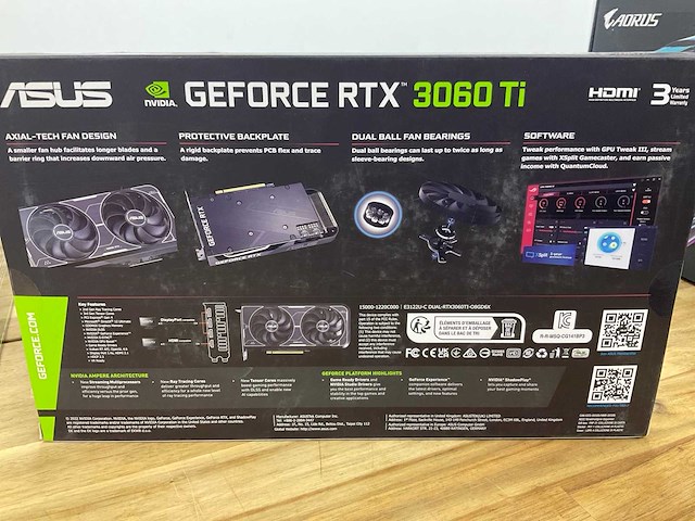 Asus nvidia geforce rtx 3060 ti videokaart - afbeelding 2 van  4