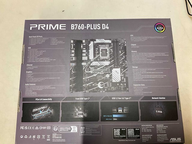 Asus prime b760-plus d4 moederbord - afbeelding 2 van  4