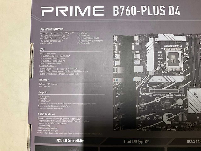 Asus prime b760-plus d4 moederbord - afbeelding 3 van  4