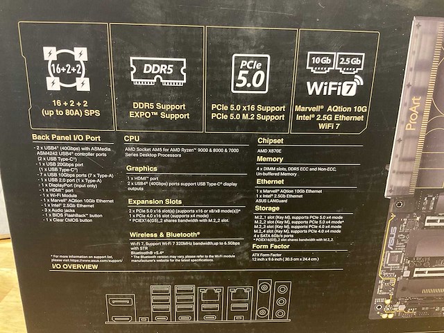 Asus pro art x870e creator wifi moederbord - afbeelding 3 van  3