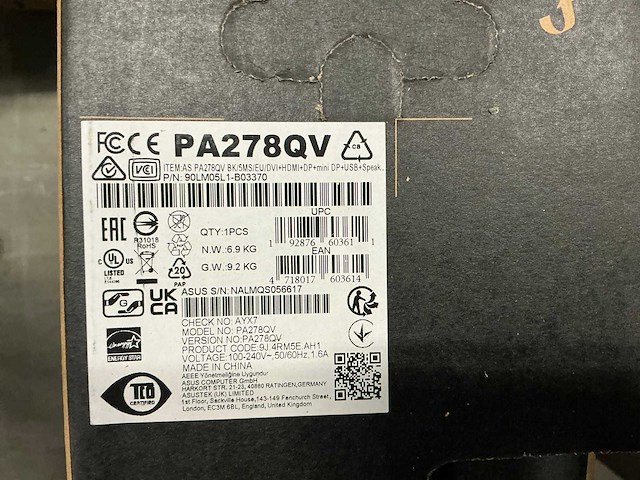 Asus proart display pa278qv - afbeelding 3 van  3