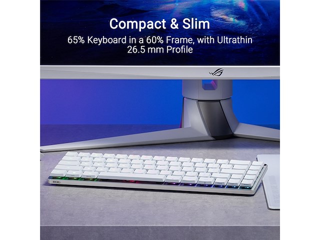 Asus rog falchion rx low profile white toetsenbord voor gaming qwerty wit - afbeelding 2 van  5