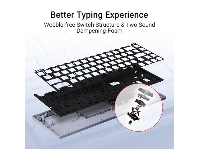 Asus rog falchion rx low profile white toetsenbord voor gaming qwerty wit - afbeelding 4 van  5