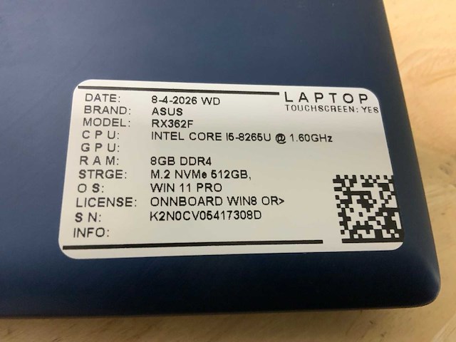 Asus rx362f laptop (4x) - afbeelding 6 van  9