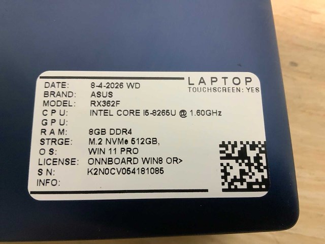 Asus rx362f laptop (4x) - afbeelding 7 van  9