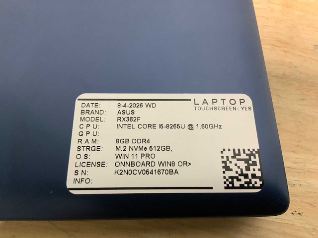 Asus rx362f laptop (4x) - afbeelding 9 van  9