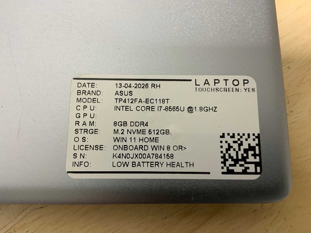 Asus tp412fa (i7) laptop (2x) - afbeelding 8 van  8