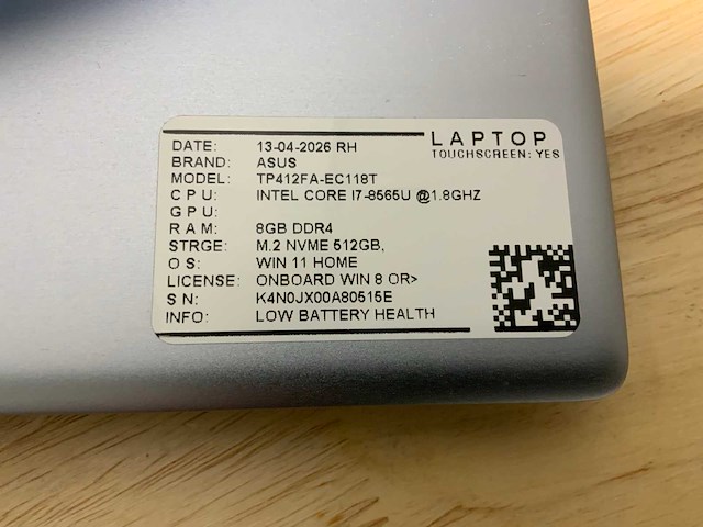 Asus tp412fa (i7) laptop (2x) - afbeelding 8 van  8