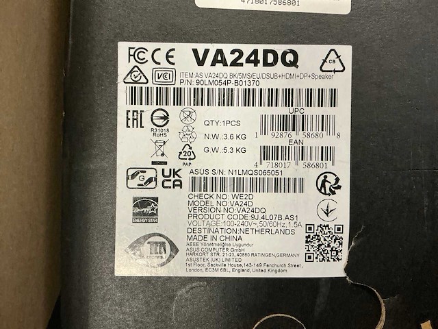 Asus va24dq monitor - afbeelding 2 van  2