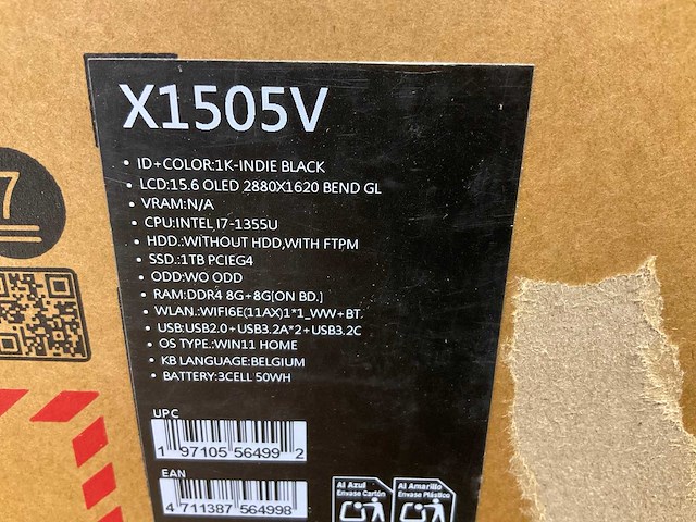 Asus vivobook x1505v laptop - afbeelding 6 van  7