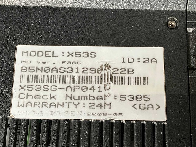 Asus x53s laptop - afbeelding 6 van  6