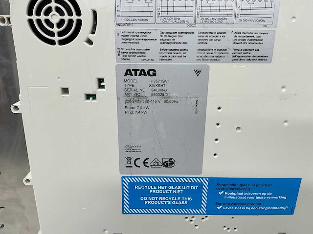 Atag - hi95/715vt sivk9hti - kookplaat - afbeelding 1 van  9