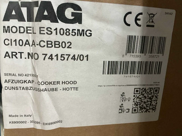 Atag es1085mg eiland afzuigkap - afbeelding 6 van  6