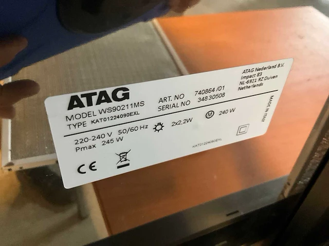 Atag ws90211ms afzuigkap - afbeelding 7 van  7