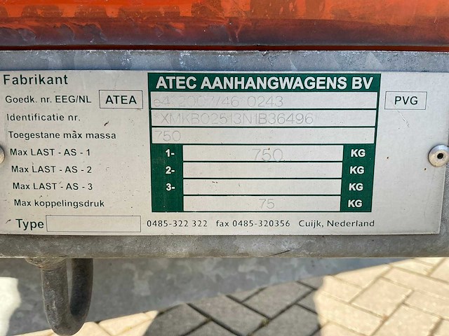 Atec cd27g aanhangwagen - afbeelding 4 van  5